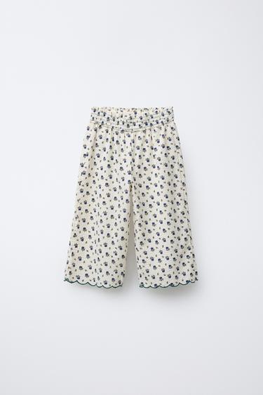 FLORAL PRINT TROUSERS - Ecru by Zara