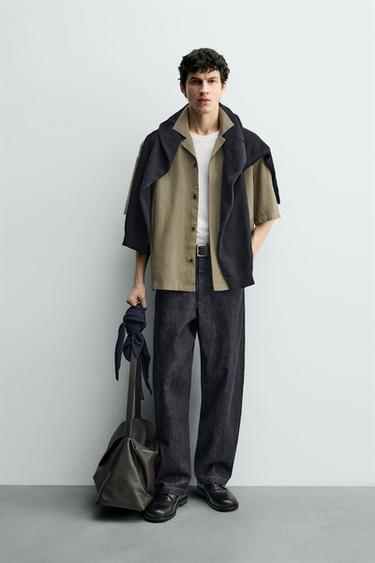 FLOWING CHECK SHIRT - Khaki by Zara