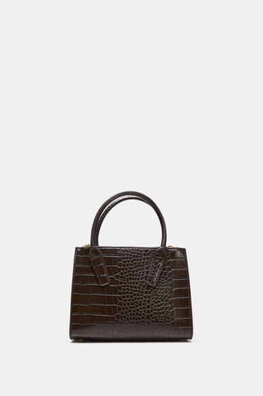 EMBOSSED MINI CITY BAG - Brown by Zara