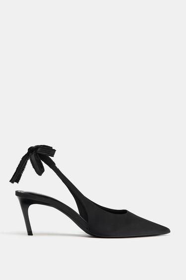 SLINGBACK HEELS WITH BOW - Black by Zara