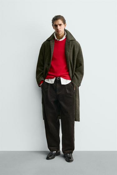 LIMITED EDITION HEATHERED TEXTURE COAT - Green by Zara