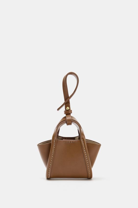 MINI HANDBAG CHARM - Brown by Zara - Image 0