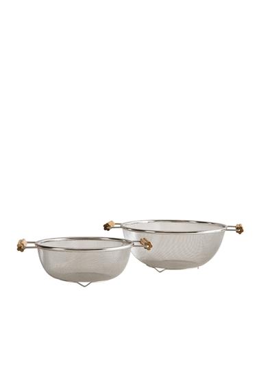 KITCHEN COLANDER WITH WOODEN HANDLES - Steel by Zara