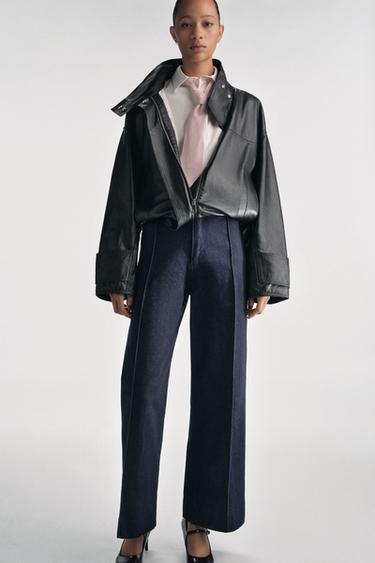 ZW COLLECTION WIDE-LEG HIGH-WAIST JEANS - Blue by Zara