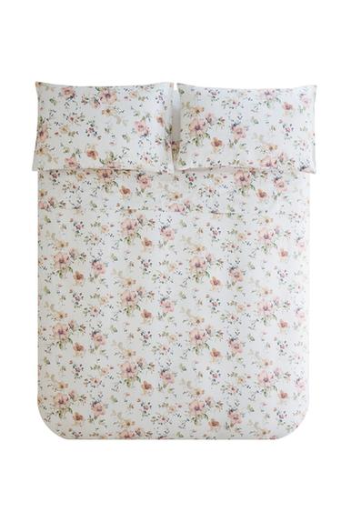 WILD FLOWERS SATEEN DUVET COVER (300 THREAD COUNT) - Light beige by Zara