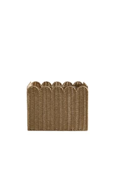 LARGE SCALLOPED BASKET - Light beige by Zara