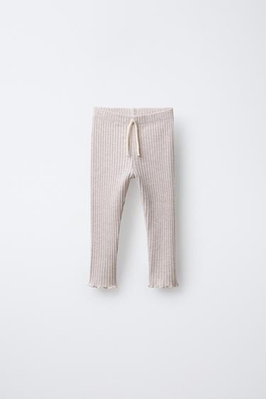 SOFT-TOUCH RIBBED LEGGINGS - Light sand by Zara