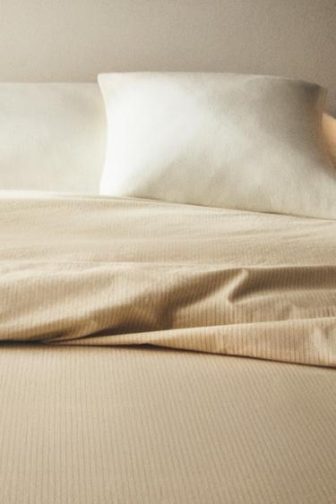 STRIPED PRINT DUVET COVER - Vanilla by Zara