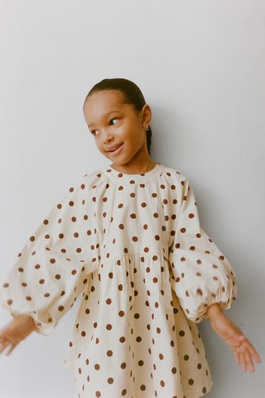 POLKA DOT DRESS - Ecru by Zara