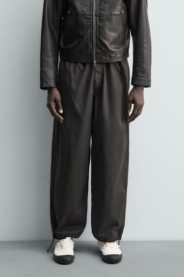 AARON LEVINE X ZARA RELAXED FIT COTTON TROUSERS - Black by Zara