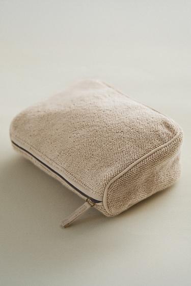 MEDIUM TERRY TOILETRY BAG - Ecru White by Zara