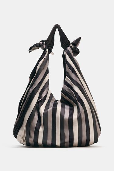 KNOTTED SATIN-EFFECT MAXI BUCKET BAG - Multicoloured by Zara