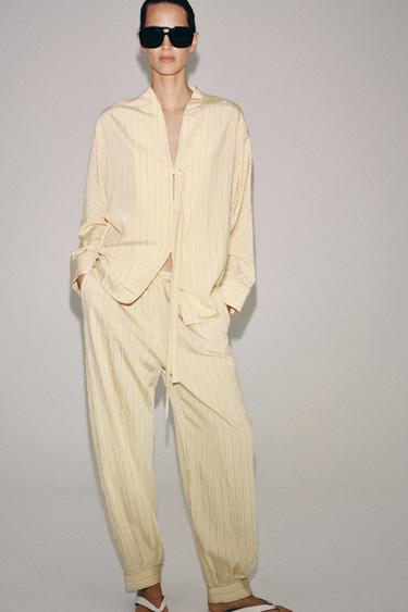 ZW COLLECTION STRIPED SAROUEL TROUSERS - Printed by Zara