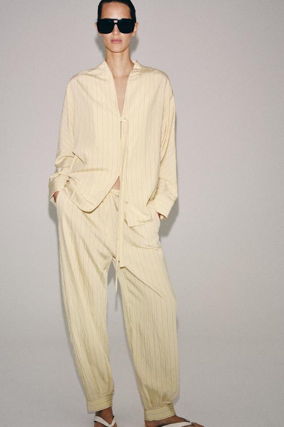ZW COLLECTION STRIPED SAROUEL TROUSERS - Printed by Zara - Image 0