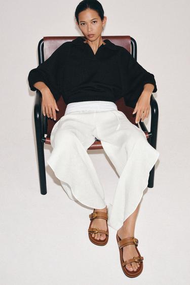 SANDALS WITH BUCKLE DETAIL - Brown by Zara