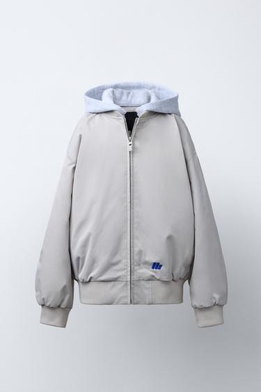 COMBINED BOMBER JACKET WITH DETACHABLE HOODIE - Ice by Zara