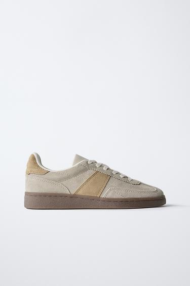 SPLIT SUEDE TRAINERS - Grey by Zara