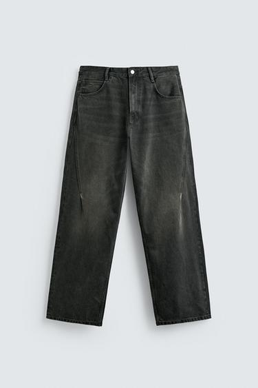 BAGGY FIT JEANS WITH TWISTED SEAM - Green by Zara
