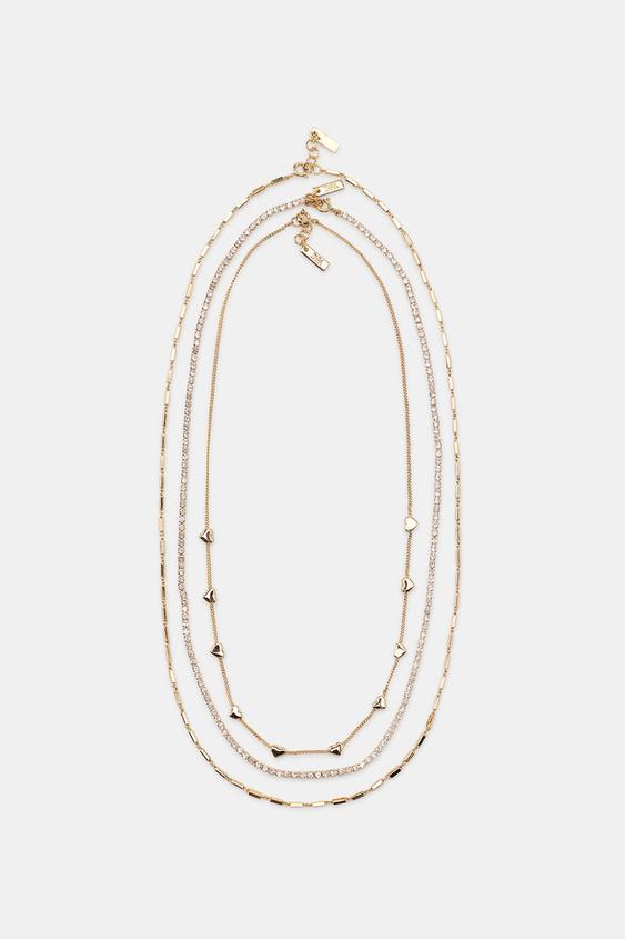 PACK OF 3 METAL NECKLACES - Golden by Zara - Image 0