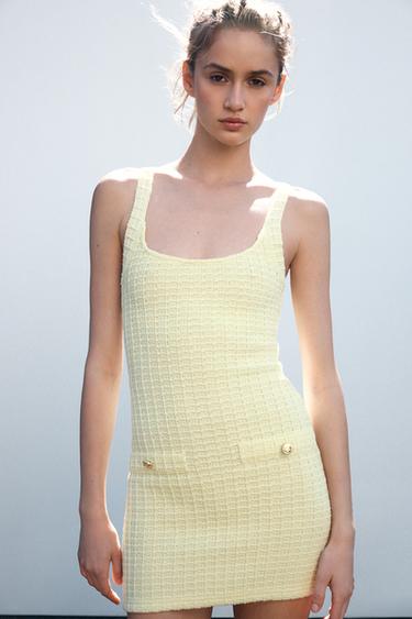 STRETCH SHORT DRESS - Light yellow by Zara - Image 0