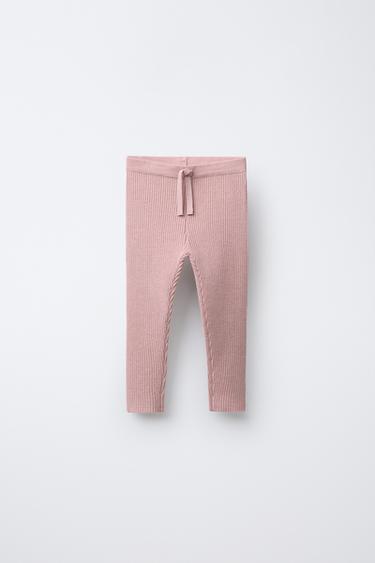 RIB KNIT LEGGINGS - Pink by Zara