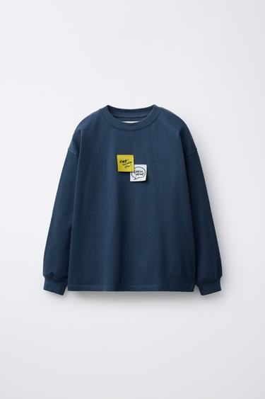 LABEL T-SHIRT - Blue / Navy by Zara - Image 0