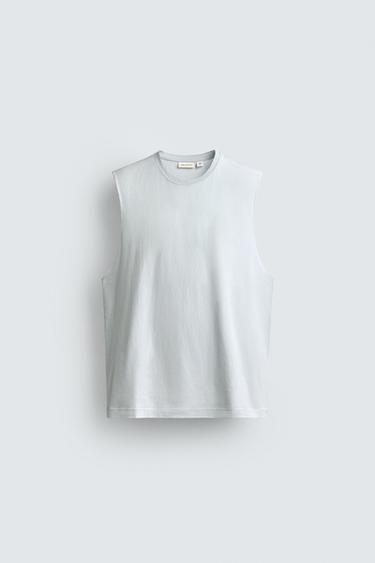 LIGHTWEIGHT RELAXED FIT TANK TOP - Light sky blue by Zara
