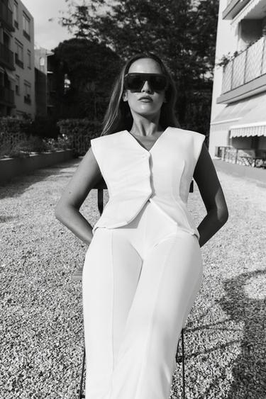 INTERLOCK SLEEVELESS TOP - Ecru by Zara - Image 0