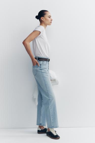 TRF MOM FIT HIGH-WAIST JEANS - Light blue by Zara