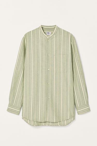LIMITED EDITION STRIPED SHIRT - White / Green by Zara