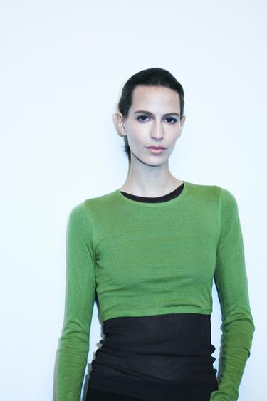 SUPIMA® CROPPED T-SHIRT - Green by Zara