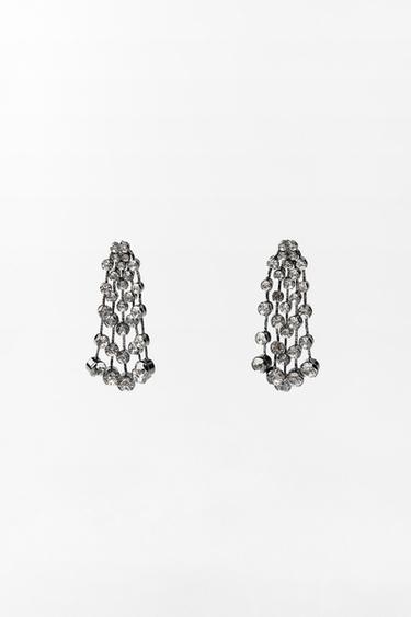 CASCADE RHINESTONE EARRINGS - Dark anthracite by Zara - Image 0