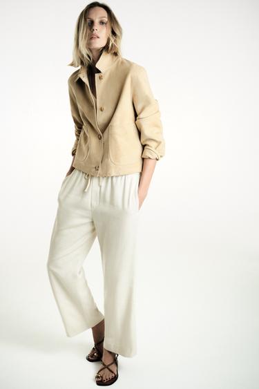 ZW COLLECTION JOGGER TROUSERS - Ecru by Zara