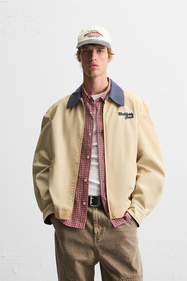 EMBROIDERED WASHED JACKET - Oyster-white by Zara