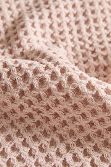WAFFLE-KNIT COTTON HAND TOWEL (PACK OF 3) - Light pink by Zara