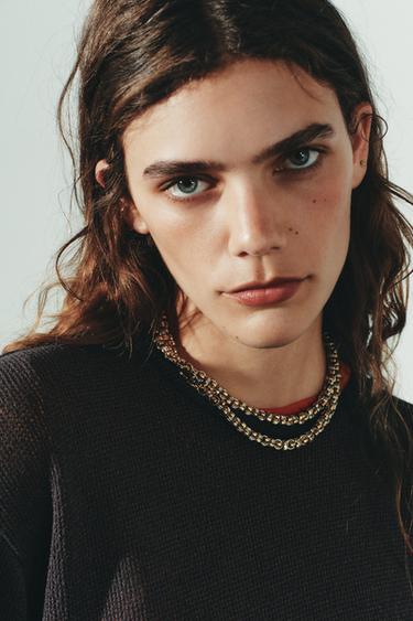 COMBINED CHAIN NECKLACE - Gold / Silver by Zara