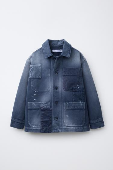WASHED-EFFECT OVERSHIRT - Blue by Zara