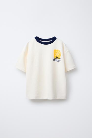 TERRY-EFFECT T-SHIRT - ECRU by Zara - Image 0