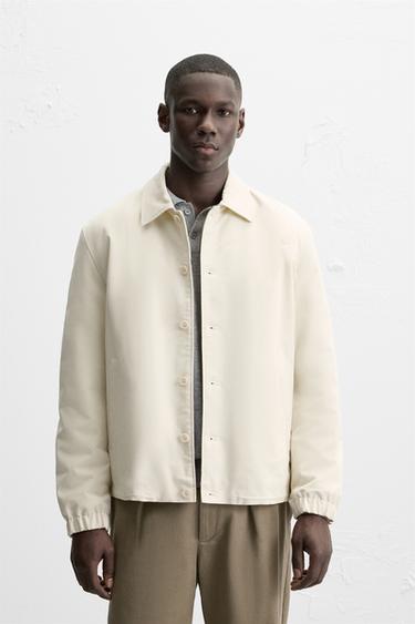 VISCOSE BLEND JACKET - Oyster-white by Zara