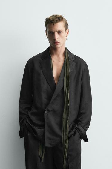 LIMITED EDITION PAISLEY JACQUARD SUIT RELAXED FIT BLAZER - Black by Zara