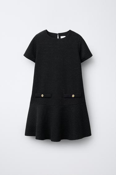 HOUNDSTOOTH DRESS - Black / White by Zara