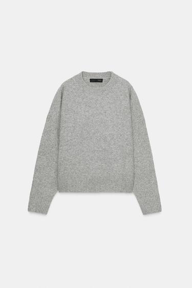 SOFT PLAIN KNIT JUMPER - Grey marl by Zara