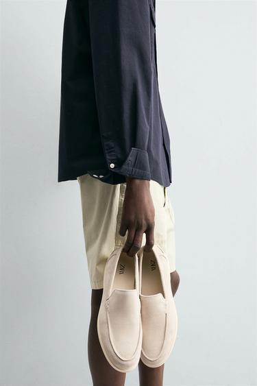 CASUAL LEATHER LOAFERS - Ecru White by Zara