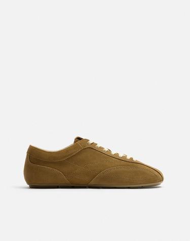 LEATHER TRAINERS LIMITED EDITION - Brown by Zara