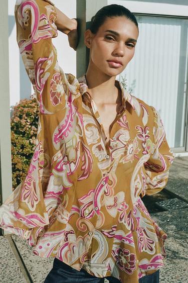 PRINTED SEMI-SHEER SHIRT - Multicoloured by Zara - Image 0