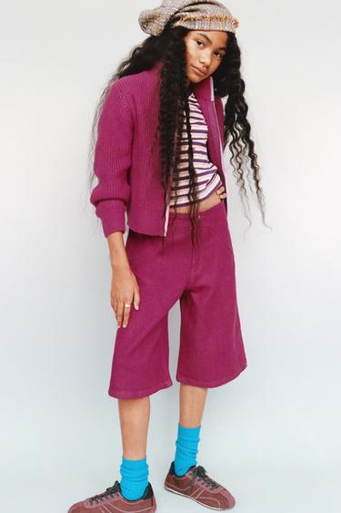 STRIPED T-SHIRT - Purple by Zara