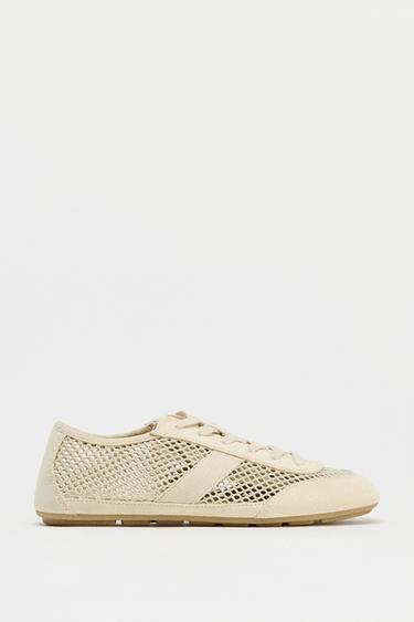 MESH DERBY SHOES - Ecru White by Zara - Image 0