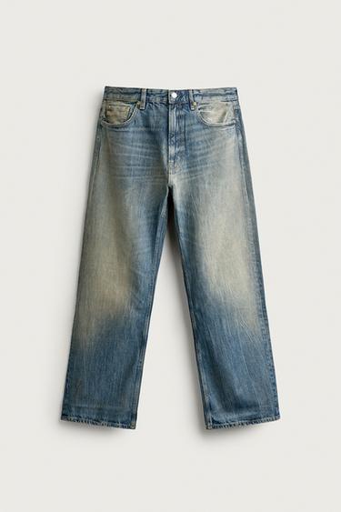 LOOSE FIT JEANS - Blue / Green by Zara