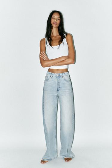 TRF EXTRA WIDE-LEG HIGH-WAIST JEANS - Light blue by Zara - Image 0