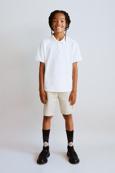BASIC PIQUÉ POLO SHIRT - White by Zara